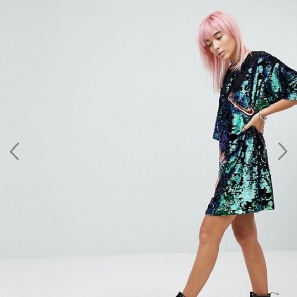 Ragyard Sequin Velvet T-shirt Dress - Picture 10 of 14